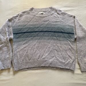 American Eagle Outfitters Lavender Crewneck Sweater with Blue Stripe